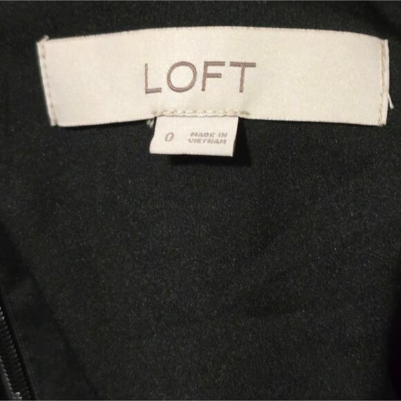 LOFT Dress Size 0 Black Short Flutter Sleeve Career Church Washable - Picture 10 of 11